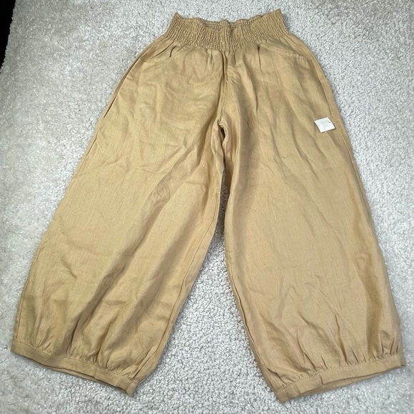 NWT Nomad the Label French Linen Pants Parachute Balloon Wide US 12 XL - Picture 2 of 16